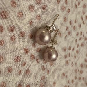 Pink Purple Sea Pearl Earrings